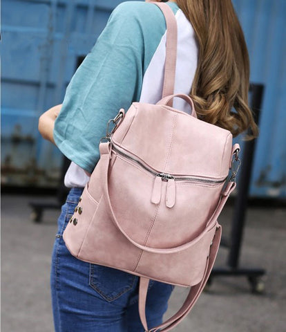 Contrast Color Leather  Bags