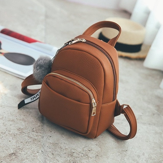 Fashion Leather Mini Backpack